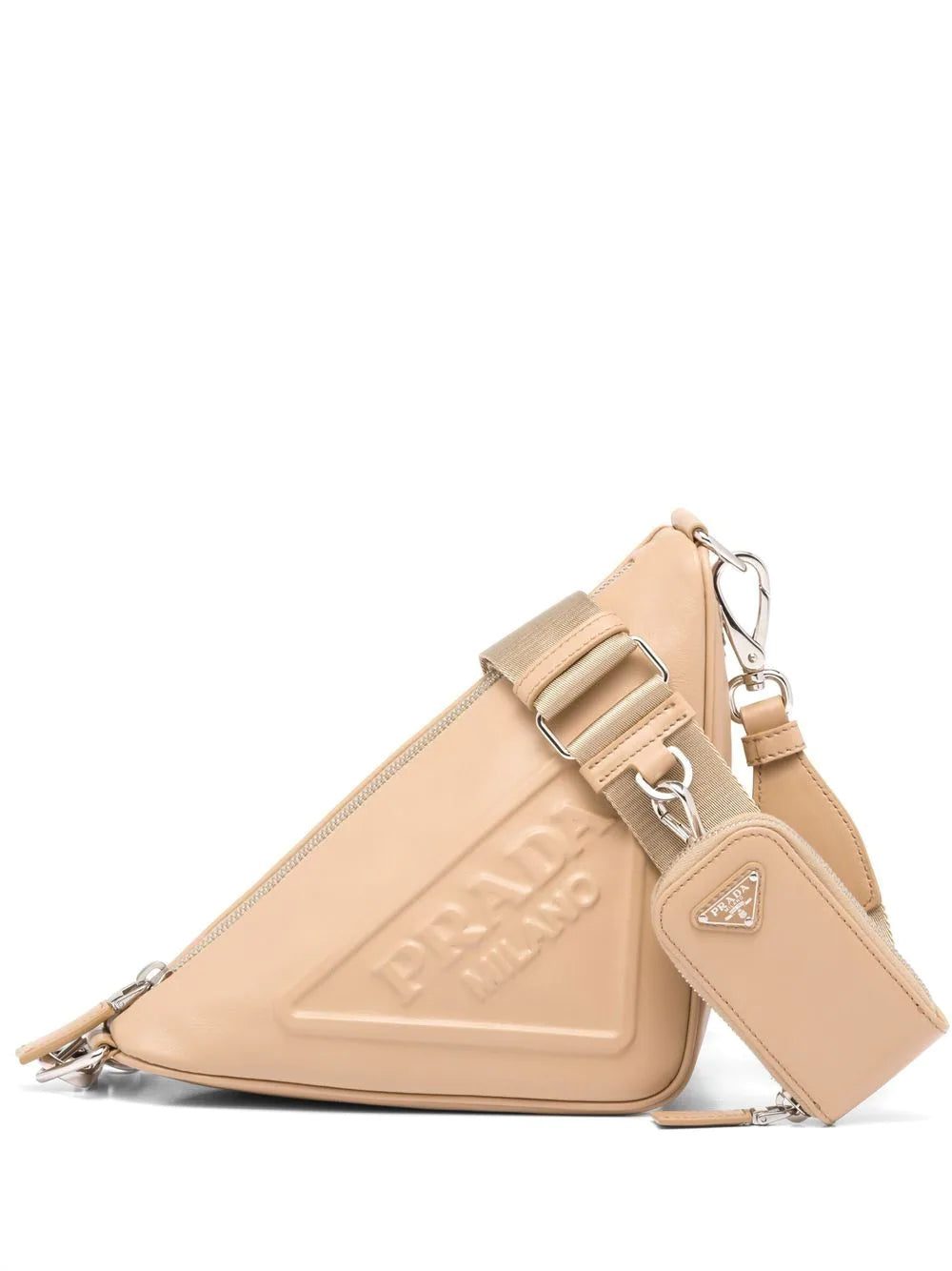 Prada logo plaque shoulder bag