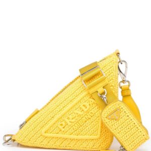 Prada raffia Triangle shoulder bag
