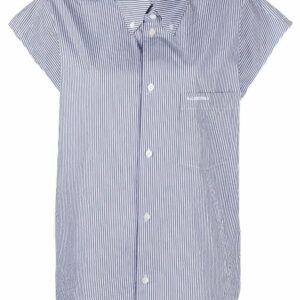 Balenciaga  raw-cut striped swing shirt