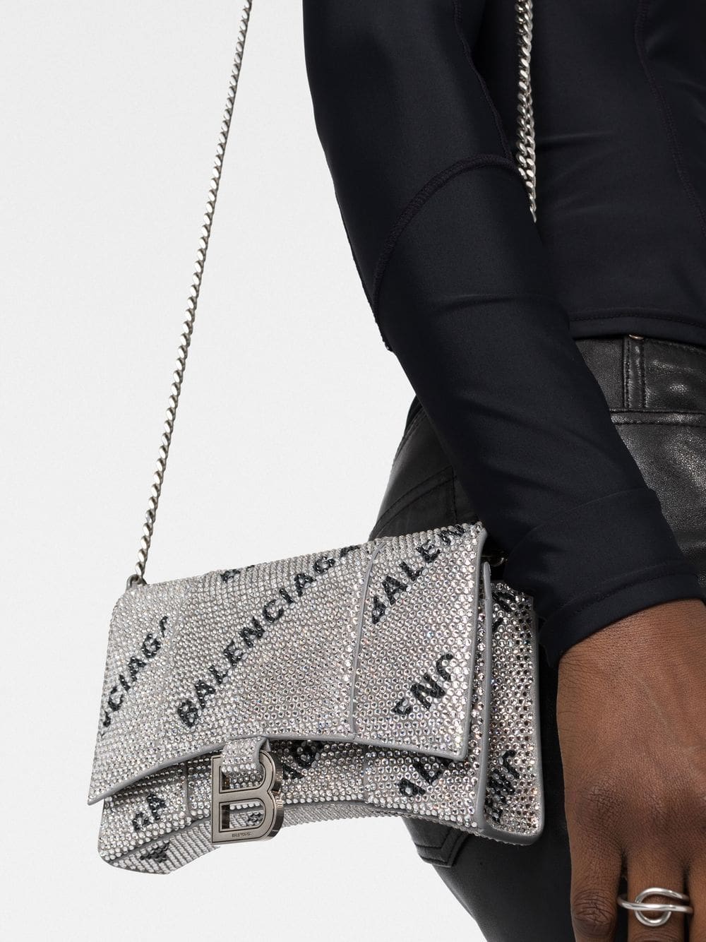 Balenciaga rhinestone Hourglass wallet-on-chain - Image 3