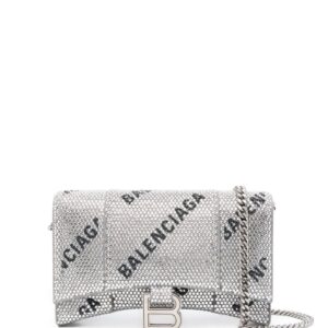 Balenciaga rhinestone Hourglass wallet-on-chain