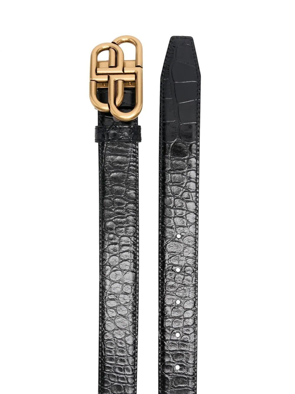 Balenciaga Reversible crocodile-embossed leather belt - Image 2