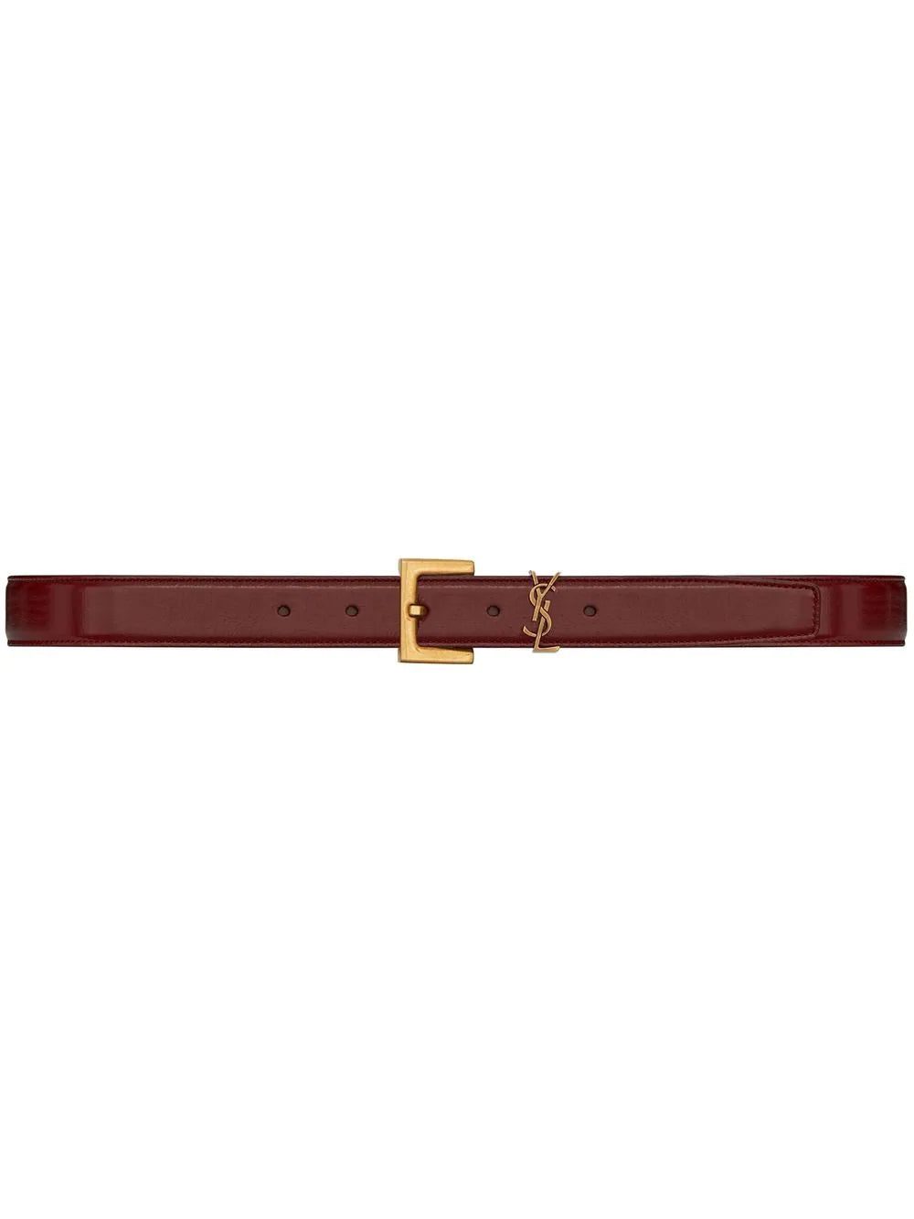 Saint Laurent monogram-logo leather belt