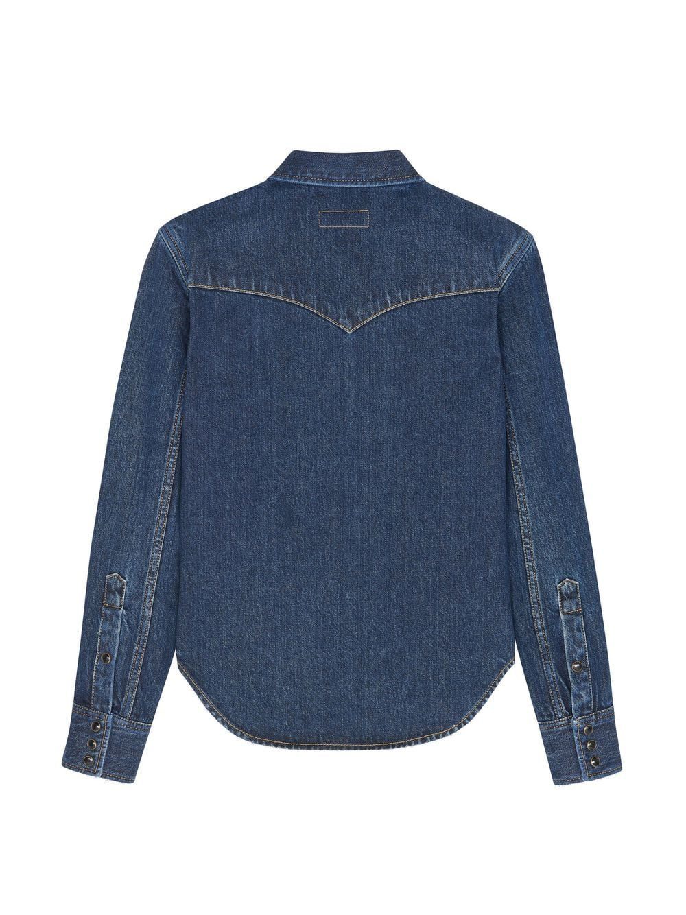 Saint Laurent curved-hem denim shirt - Image 2