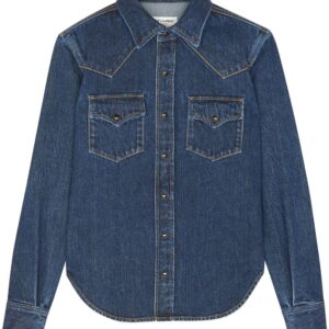 Saint Laurent  curved-hem denim shirt