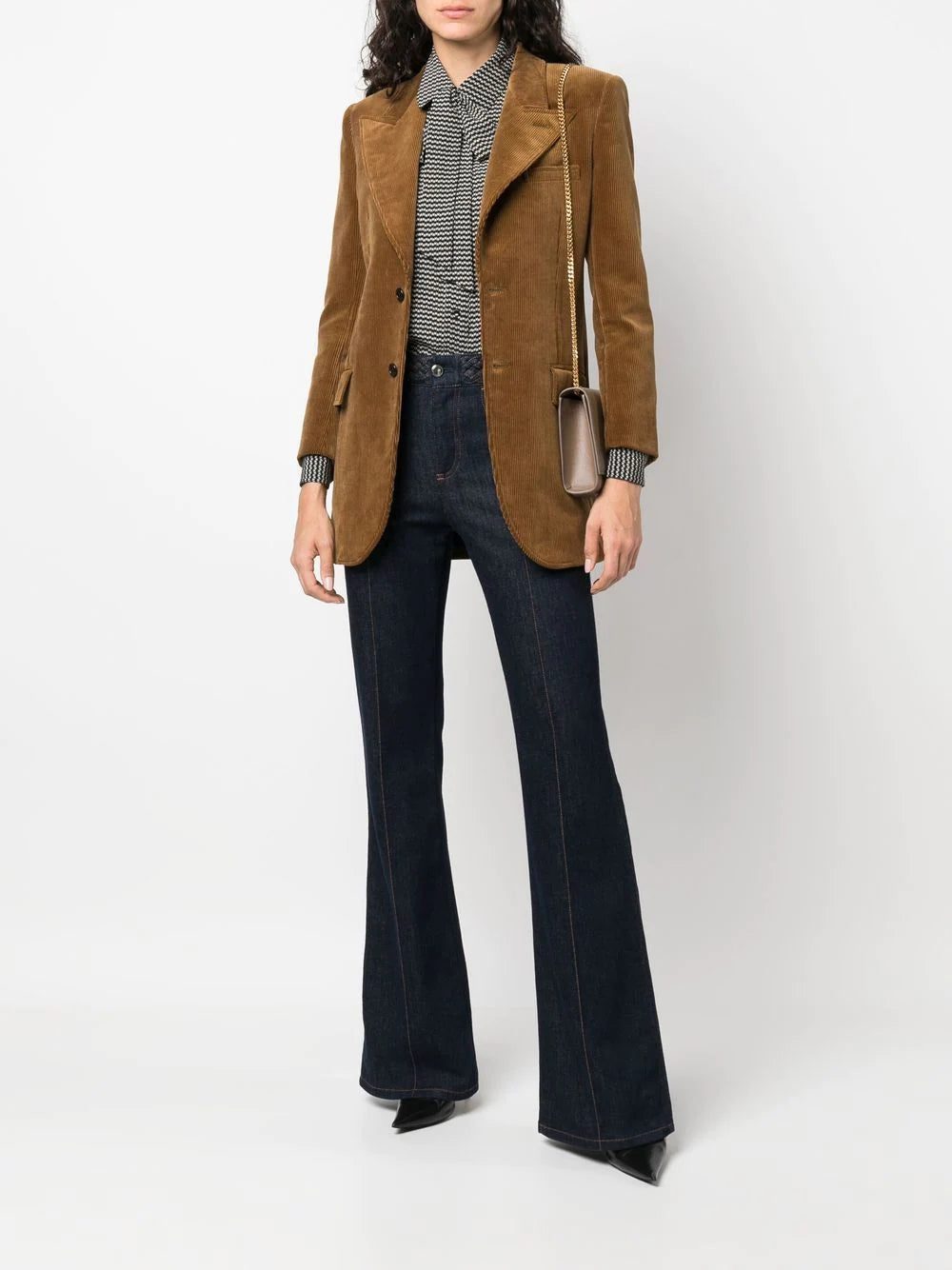 Saint Laurent geometric-print pussy-bow shirt - Image 2