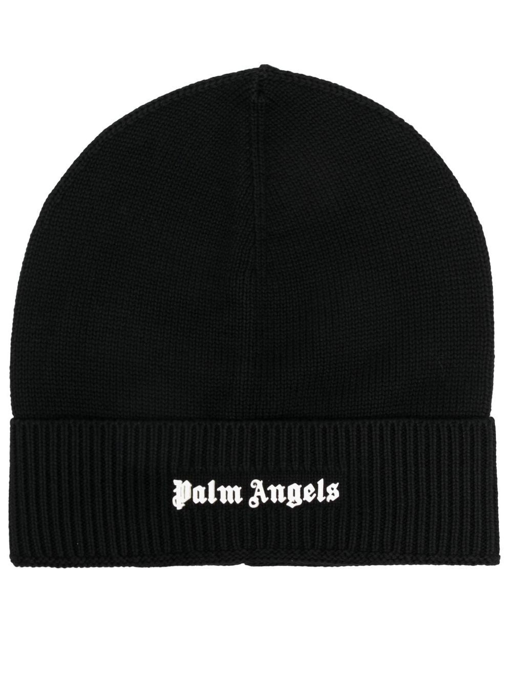 Palm Angels logo-embroidered beanie