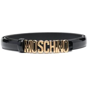 Moschino  logo-plaque leather belt