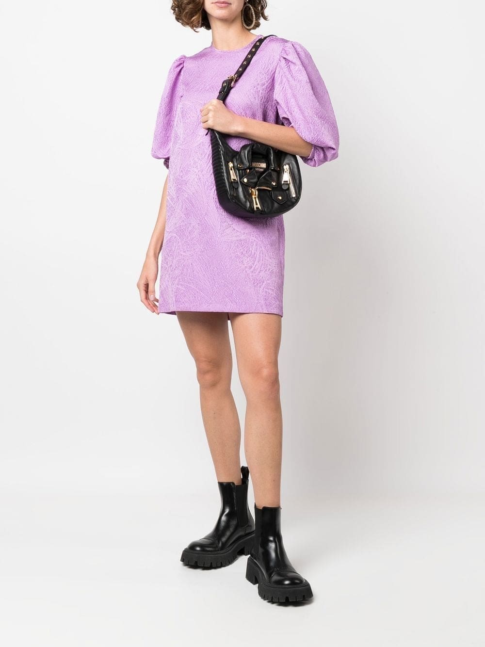 Moschino logo-plaque leather shoulder bag - Image 2