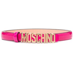 Moschino  logo-plaque leather belt