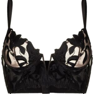 Fleur Du Mal Lily Embroidery longline demi bra
