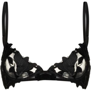 Fleur Du Mal Lily embroidered plunge demi-bra