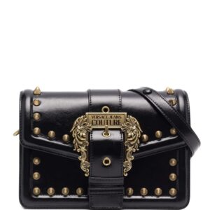Versace Baroque-buckle studded shoulder bag