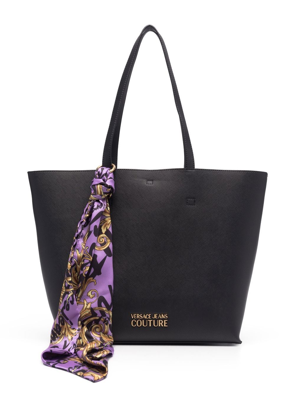 Versace scarf-detail logo plaque tote bag