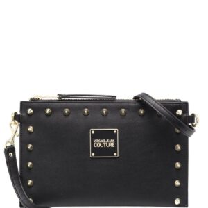 Versace logo-plaque studded crossbody bag