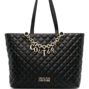 Versace logo-chain quilted tote bag