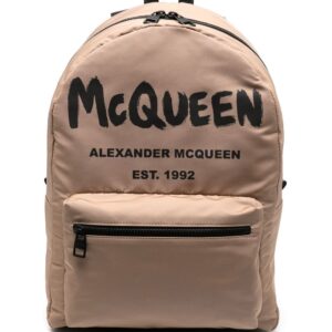 Alexander McQueen logo-print detail backpack