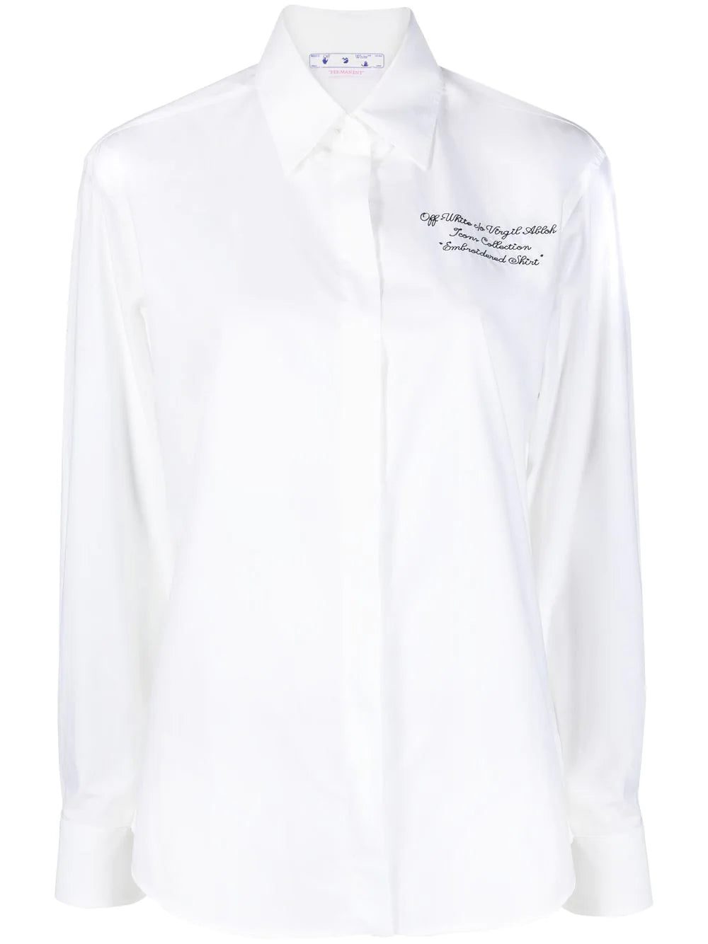 Off-White logo-embroidered shirt