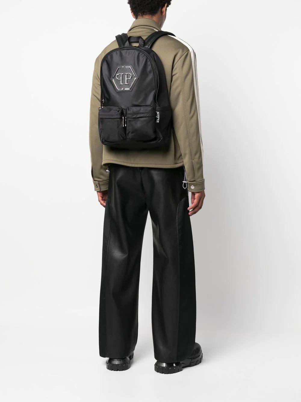 Phillip plein logo-patch zip-up backpack - Image 2