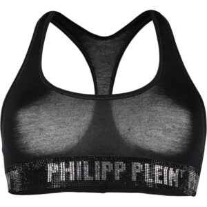 Philipp Plein logo-embellished cotton sports bra