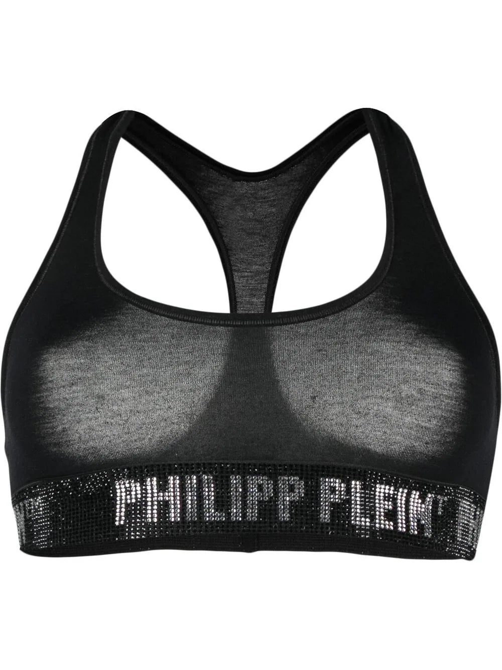 Philipp Plein logo-embellished cotton sports bra