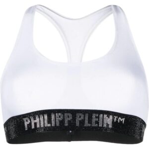 Philipp Plein logo-embellished cotton sports bra