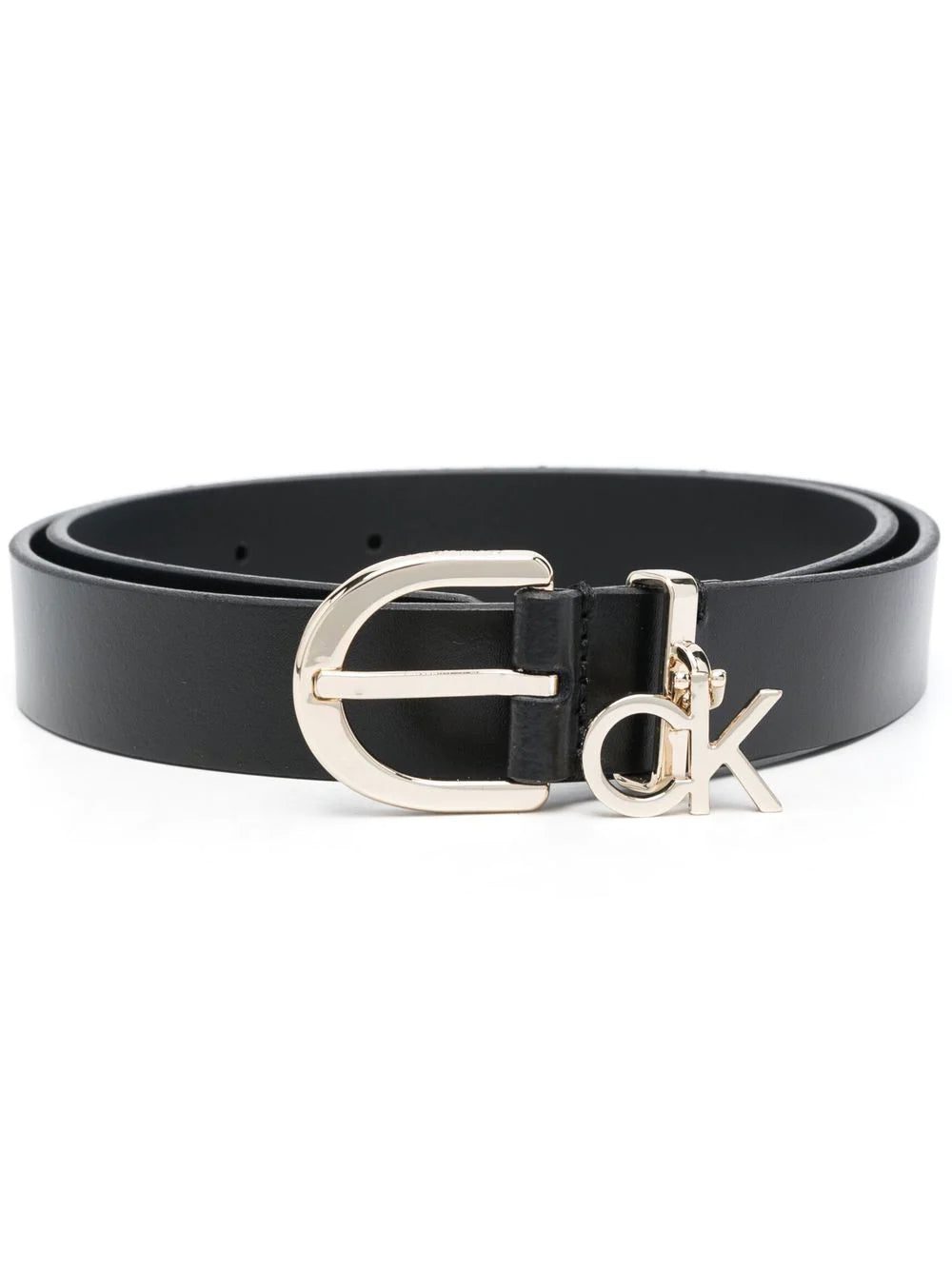 Calvin Klein logo-plaque leather belt