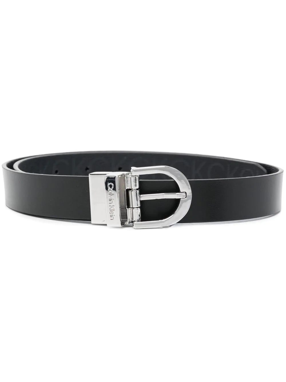 Calvin Klein engraved-logo buckle belt