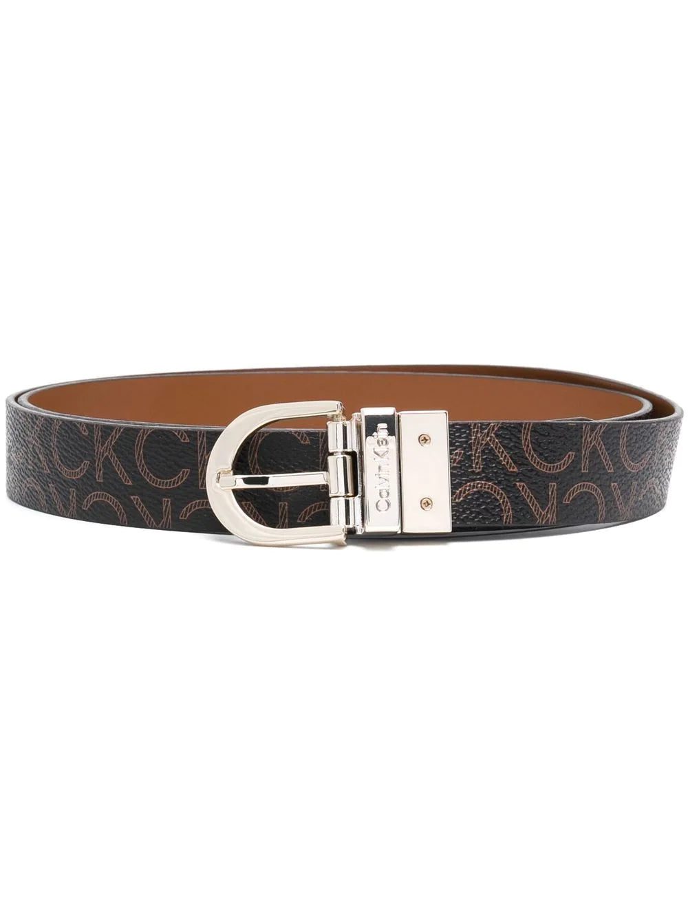 Calvin Klein engraved-logo buckle belt