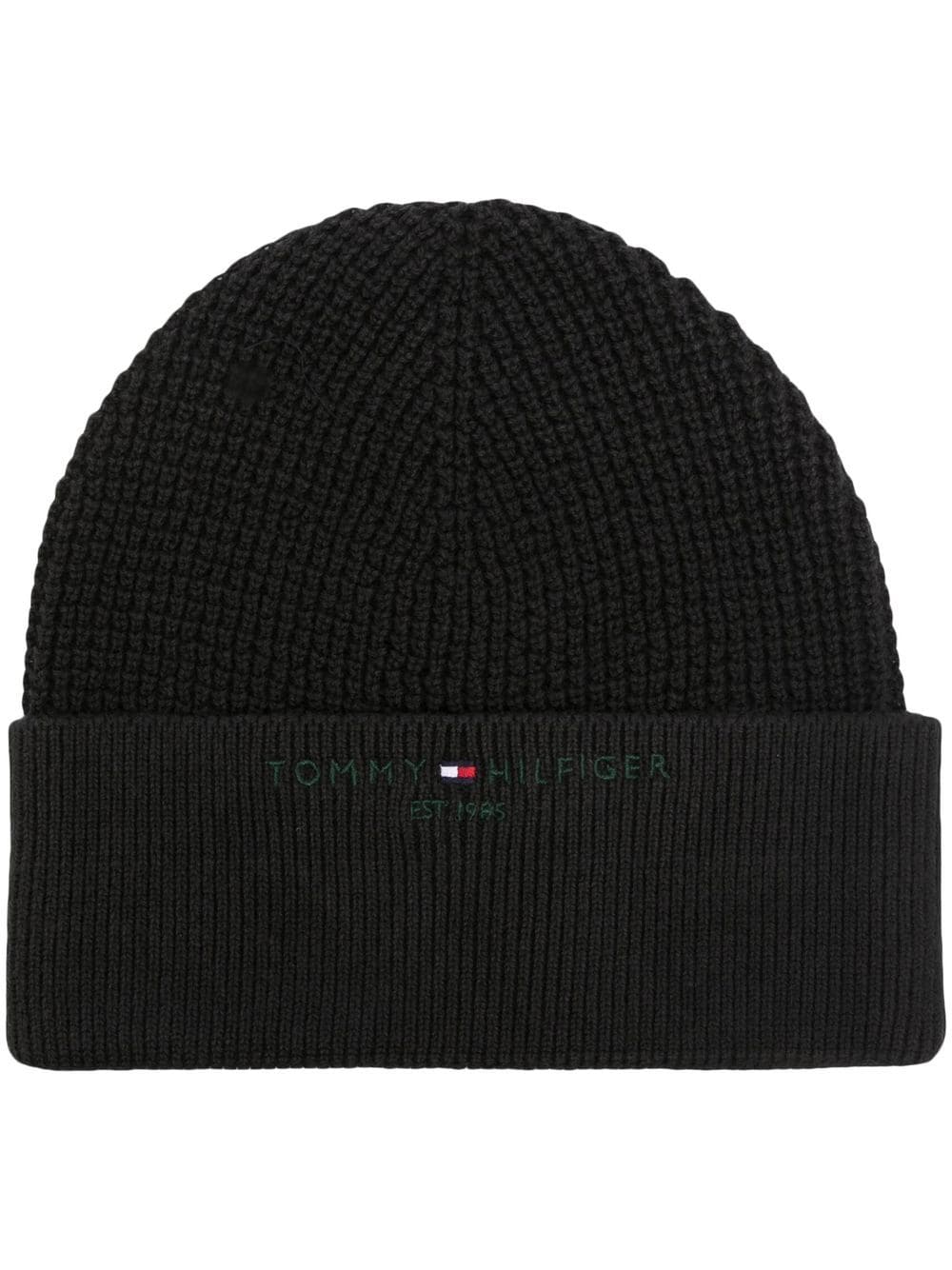 Tommy Hilfiger embroidered-logo ribbed beanie