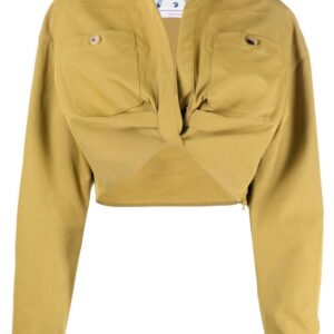 Off-White  twist-front cropped cargo shirt
