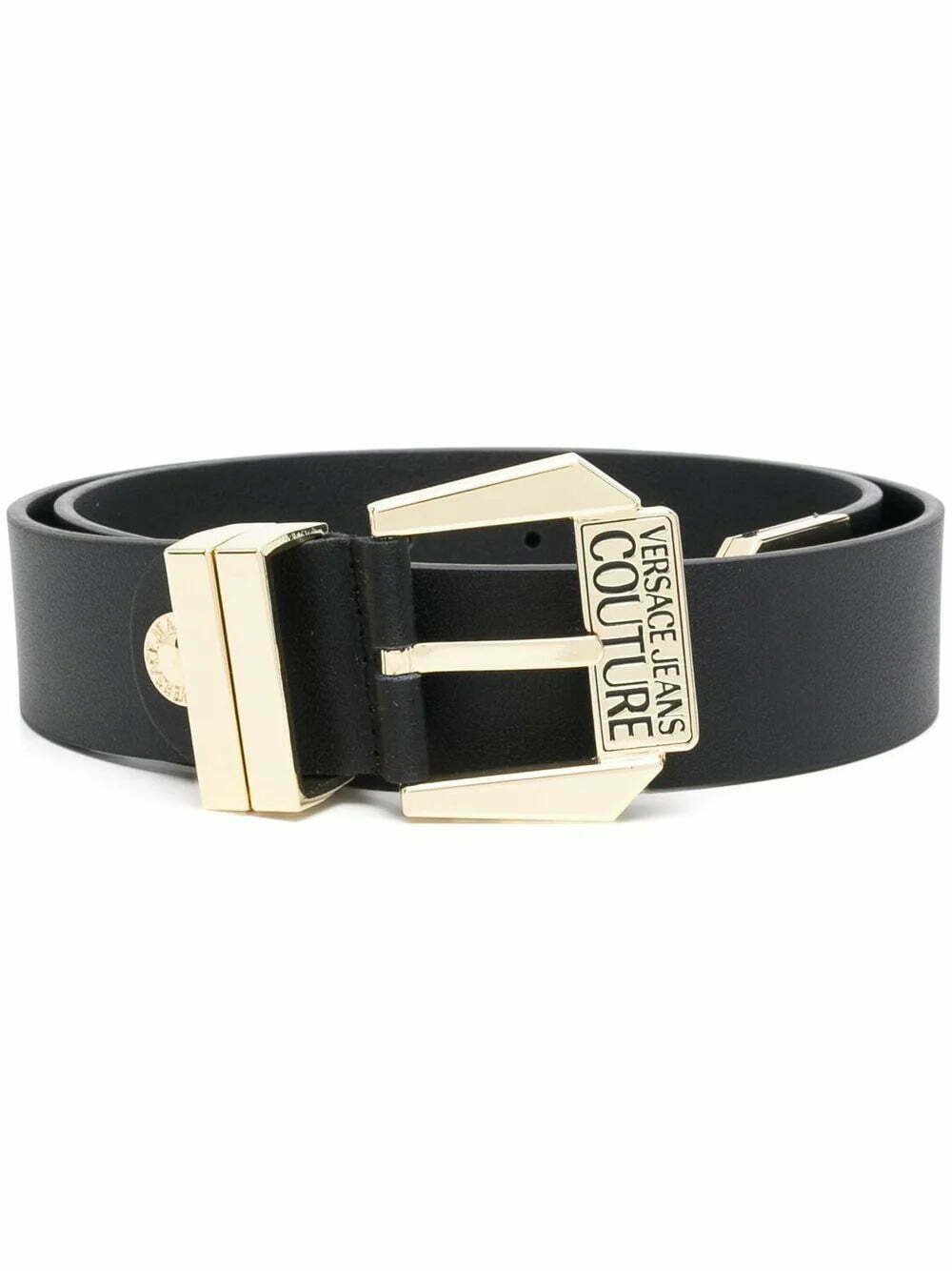 Versace Jeans Couture engraved-logo leather belt