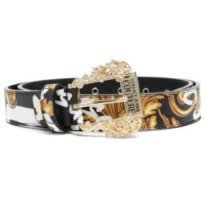 Versace Jeans Couture baroque pattern-print leather belt