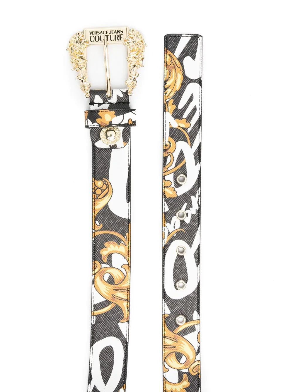 Versace Jeans Couture baroque pattern-print leather belt - Image 2