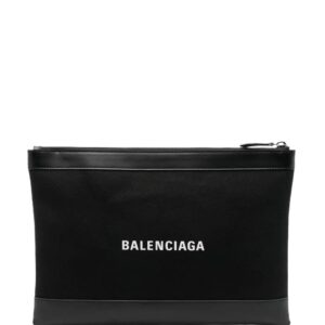 Balenciaga logo-print clutch