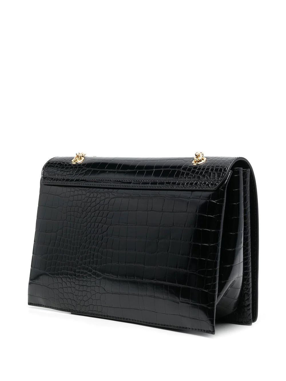 Moschino logo-embellished croc-effect shoulder bag - Image 3