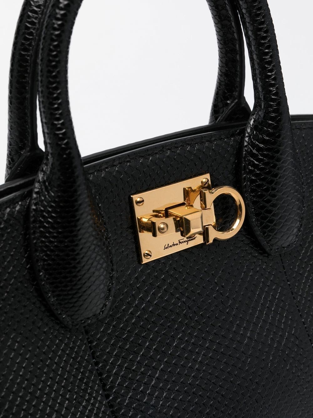 Ferragamo snakeskin-effect leather tote - Image 4