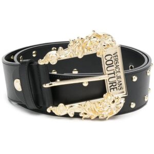 Versace Jeans Couture Baroque-buckle stud-embellished belt