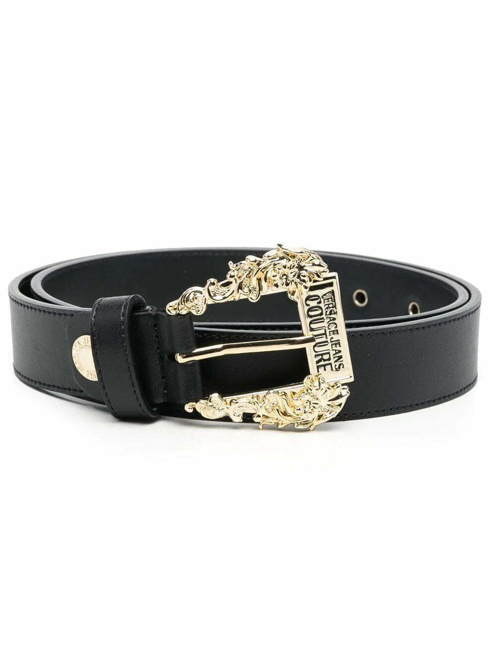 Versace Jeans Couture Baroque-buckle leather belt