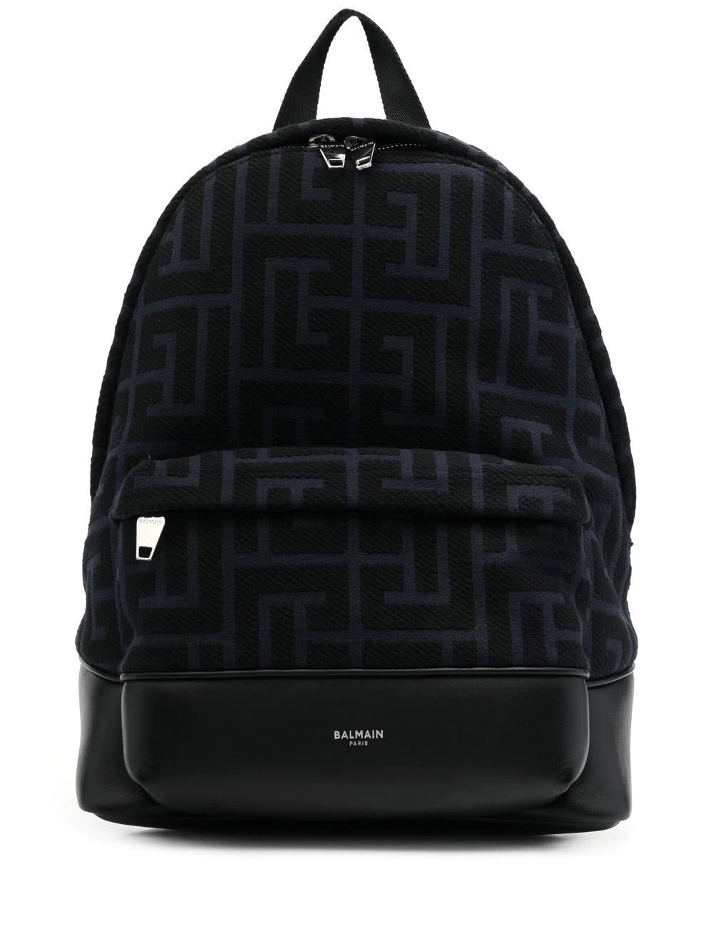 Balmain textured monogram-print backpack