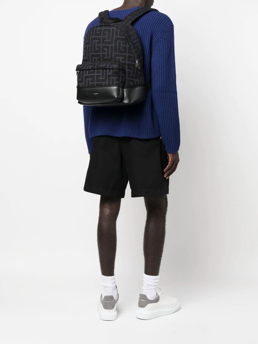 Balmain textured monogram-print backpack - Image 2