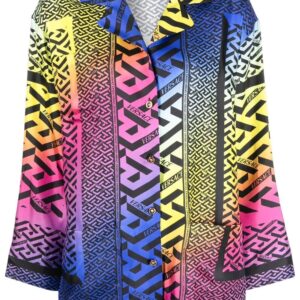 Versace  Greca gradient-print silk shirt