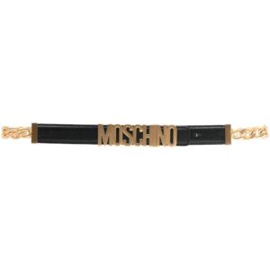 Moschino  logo-plaque leather belt