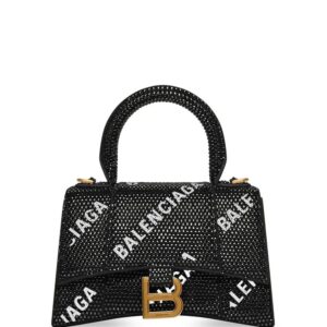Balenciaga XS Hourglass crystal-embellished tote bag