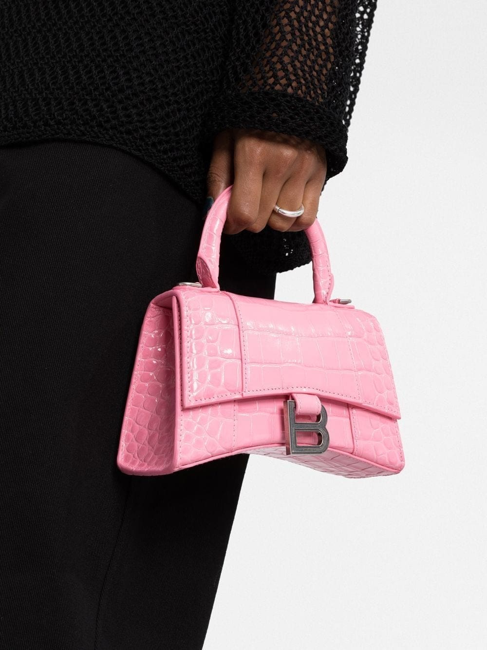 Balenciaga Hourglass crocodile-embossed handbag - Image 3