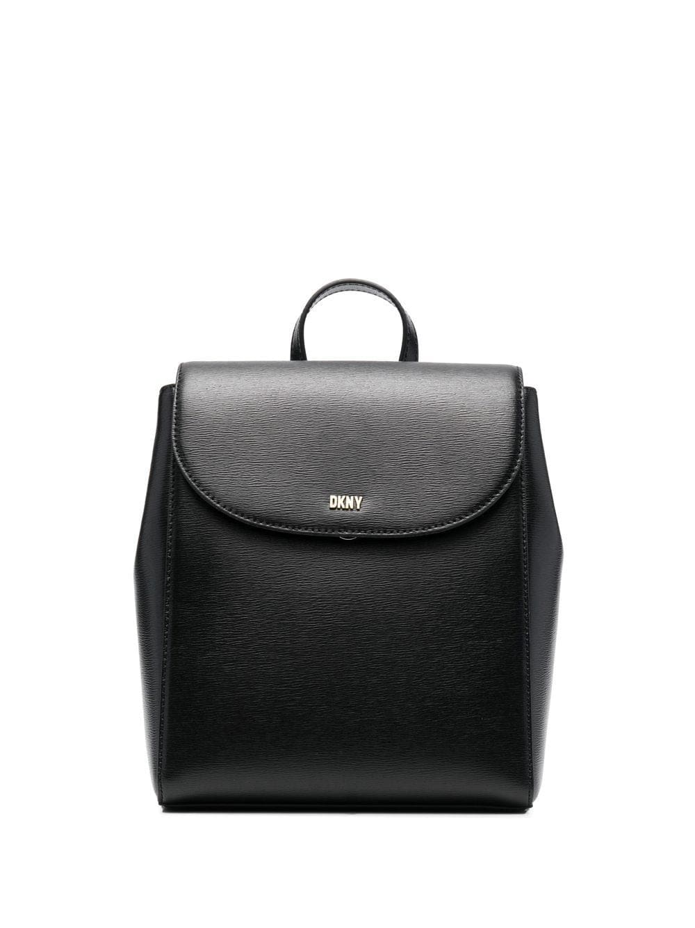 DKNY logo-lettering leather backpack
