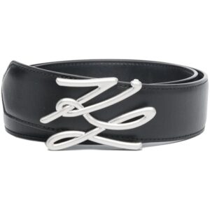 Karl Lagerfeld  Autograph logo-plaque leather belt