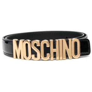 Moschino  logo-buckle leather belt