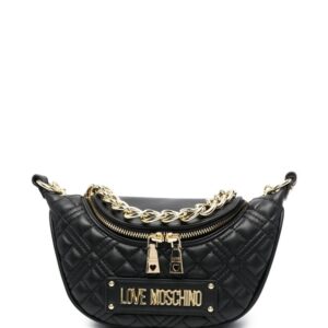 Love Moschino logo-plaque quilted shoulder bag