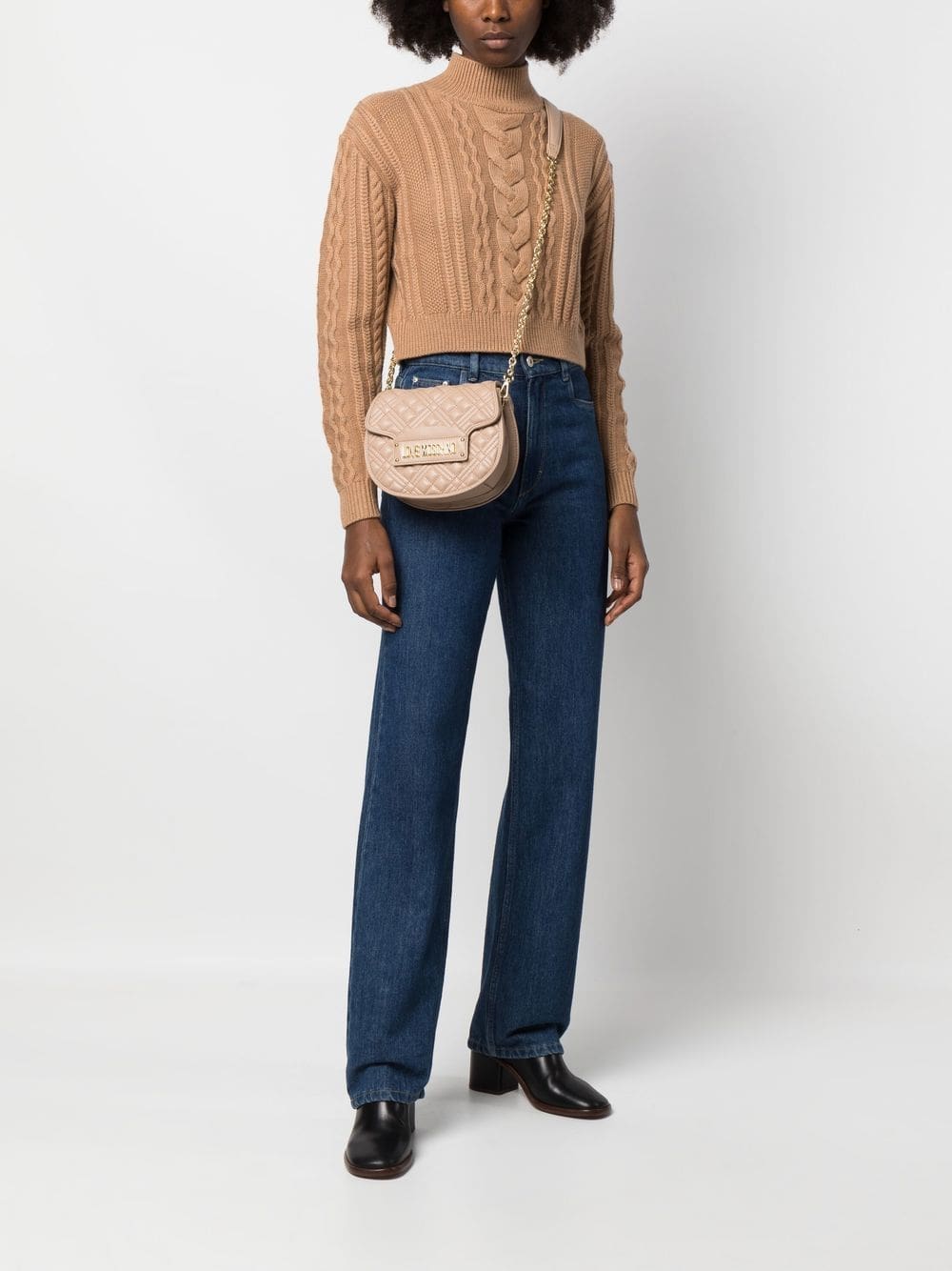 Love Moschino logo-plaque quilted satchel bag - Image 2